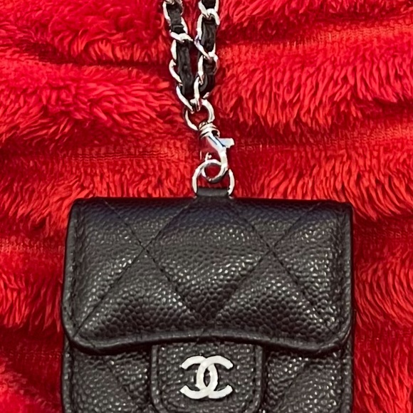CHANEL Handbags - CHANEL Black Mini Bag with Silver Chain